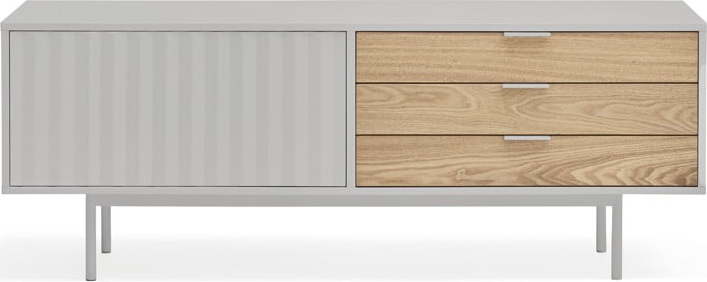 TV stolek v dekoru dubu v šedo-přírodní barvě 140x52 cm Sierra – Teulat Teulat