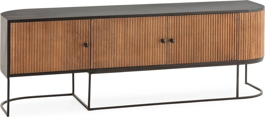 TV stolek z mangového dřeva v přírodní barvě 160x55x40 cm Curve – MOME Mome