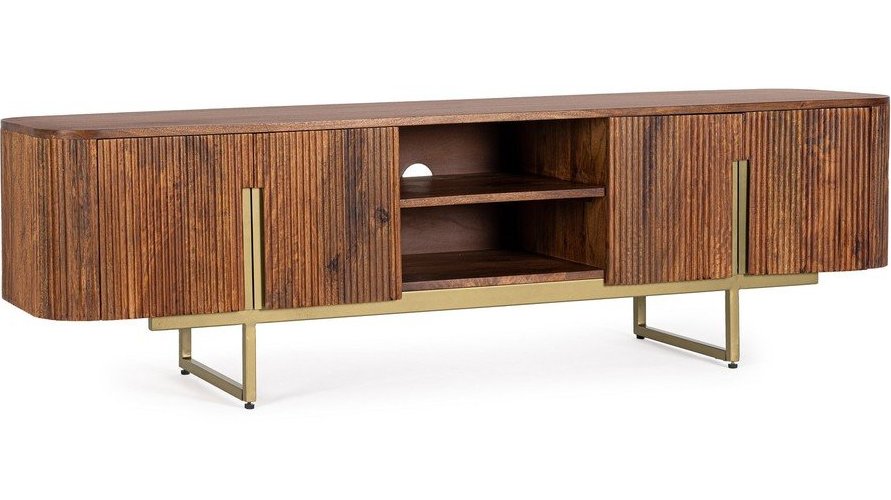 TV stolek z mangového dřeva v přírodní barvě 180x45x40 cm Vilas – Bizzotto Bizzotto