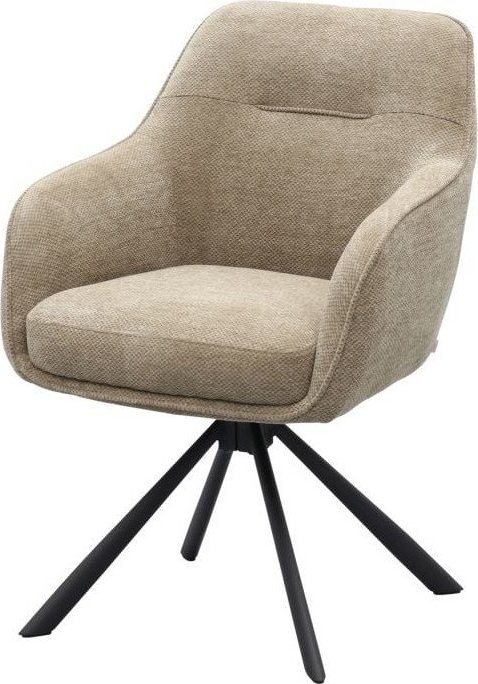 Taupe čalouněné jídelní křeslo s područkami Avola – Unique Furniture Unique Furniture
