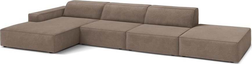 Taupe rohová pohovka (levý roh/s lenoškou) Jodie – Micadoni Micadoni