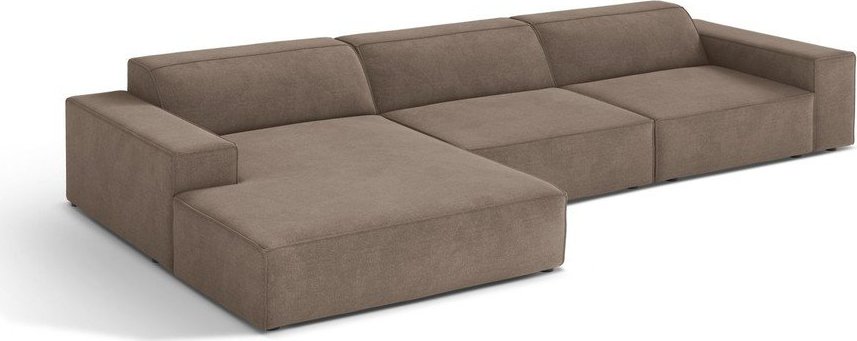 Taupe rohová pohovka (levý roh/s lenoškou) Jodie – Micadoni Micadoni