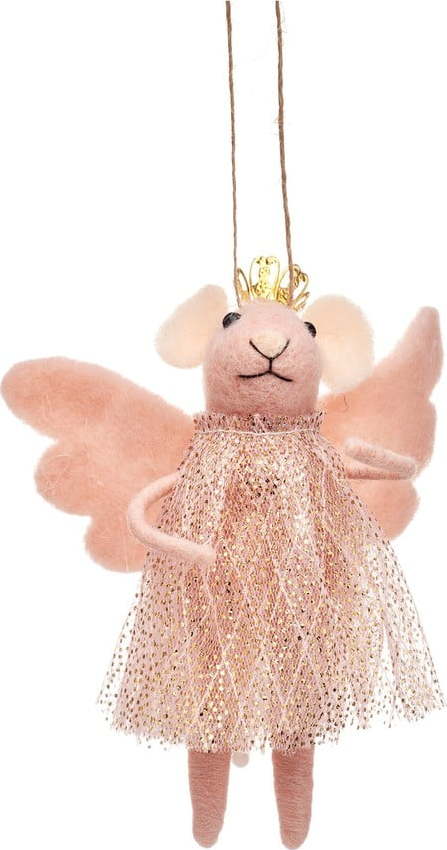 Textilní ručně vyrobená vánoční ozdoba 13 cm Princess Fairy Mouse – Sass & Belle Sass & Belle