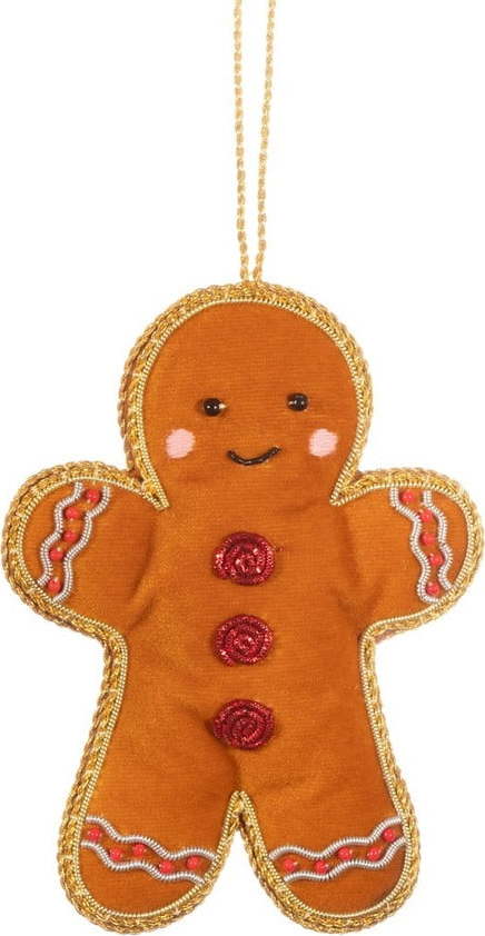 Textilní ručně vyrobená vánoční ozdoba 8 cm Gingerbread – Sass & Belle Sass & Belle