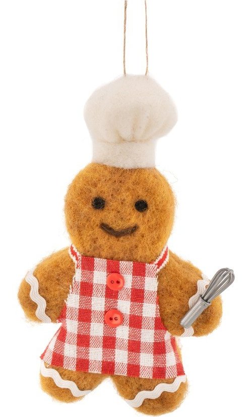 Textilní vánoční ozdoba 8 cm Pastry Chef Gingerbread – Sass & Belle Sass & Belle