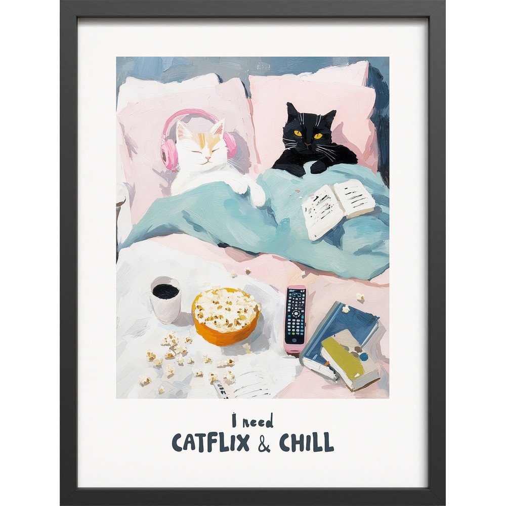 Tištěný obraz s rámem 30x40 cm Catflix – Styler Styler