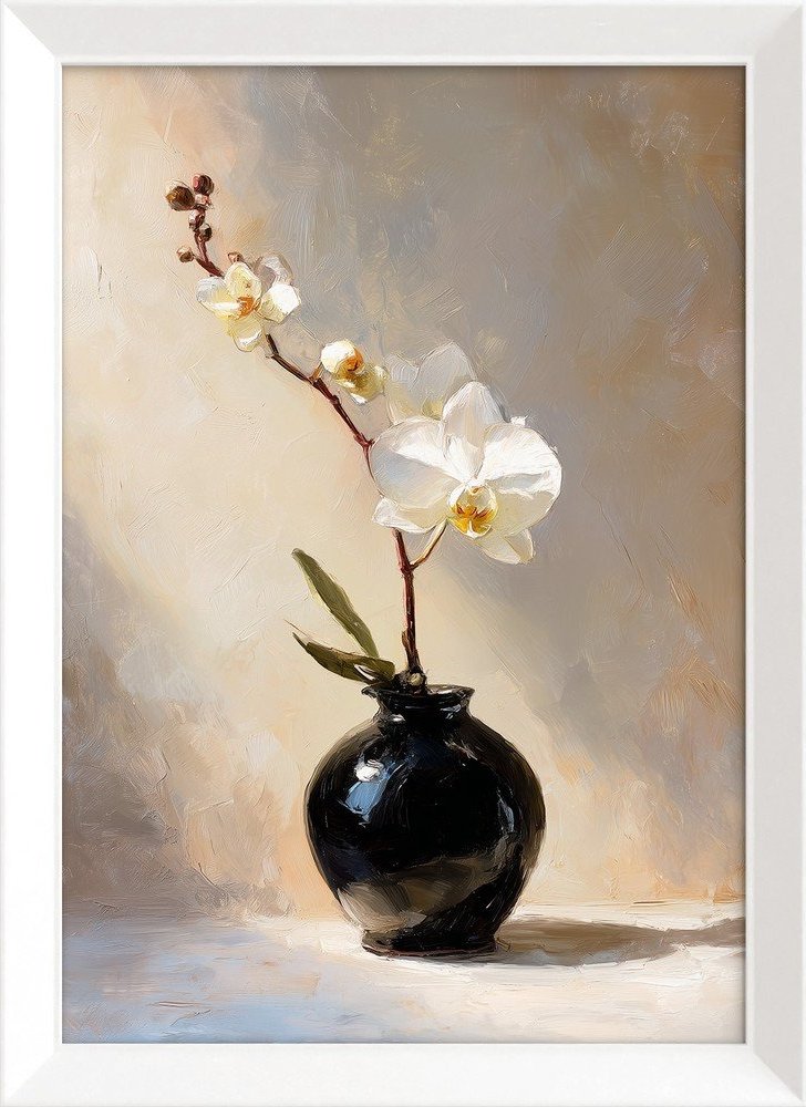 Tištěný obraz s rámem 56x75 cm White Orchid – Styler Styler