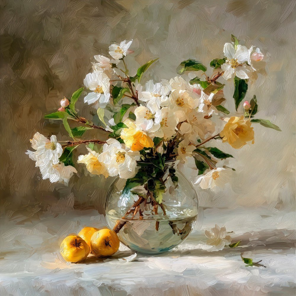 Tištěný obraz s rámem 60x60 cm Apple Flowers – Styler Styler