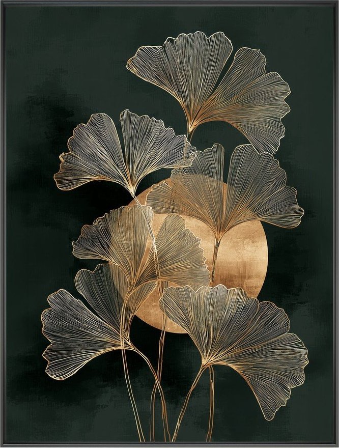 Tištěný obraz s rámem 60x80 cm Gold Ginkgo – Styler Styler