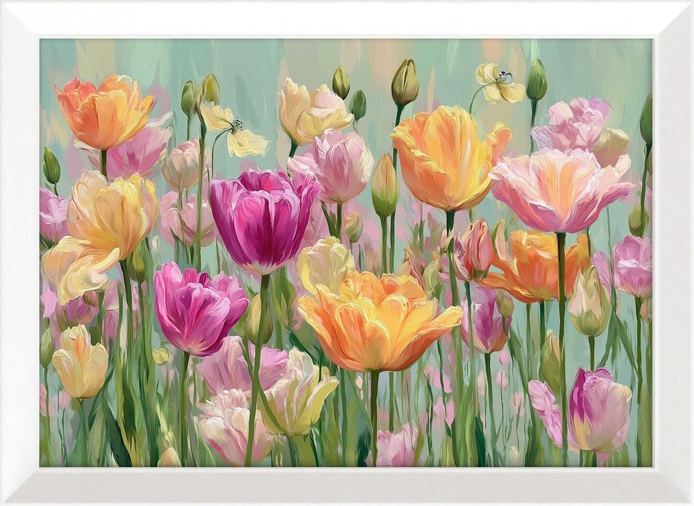 Tištěný obraz s rámem 75x56 cm Spring Tulip – Styler Styler