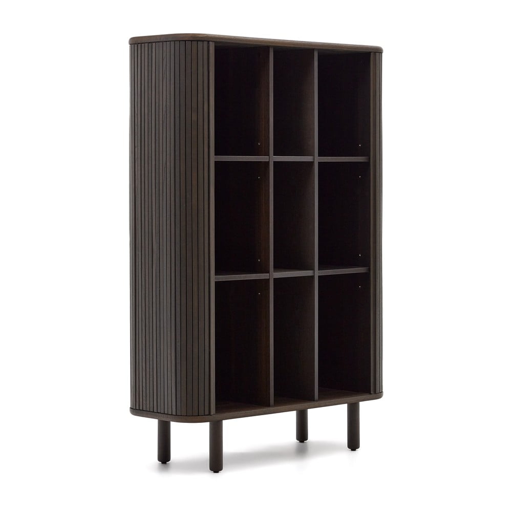 Tmavě hnědá skříň v dekoru jasanu s posuvnými dveřmi 110x160x40 cm Mailen – Kave Home Kave Home