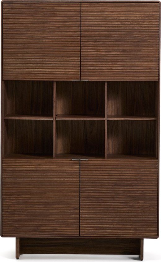 Tmavě hnědá skříň v dekoru ořechu 100x163x40 cm Norlen – Kave Home Kave Home