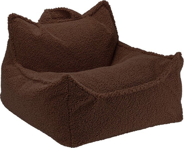 Tmavě hnědý dětský sedací vak z textilie bouclé Warm Hazel – Wigiwama Wigiwama