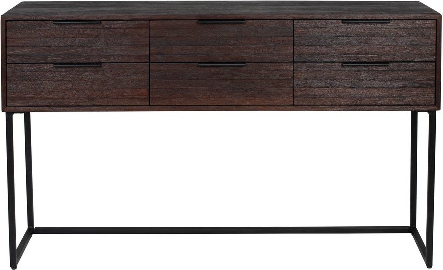 Tmavě hnědý konzolový stolek z teakového dřeva 35x135 cm Webster – White Label White Label