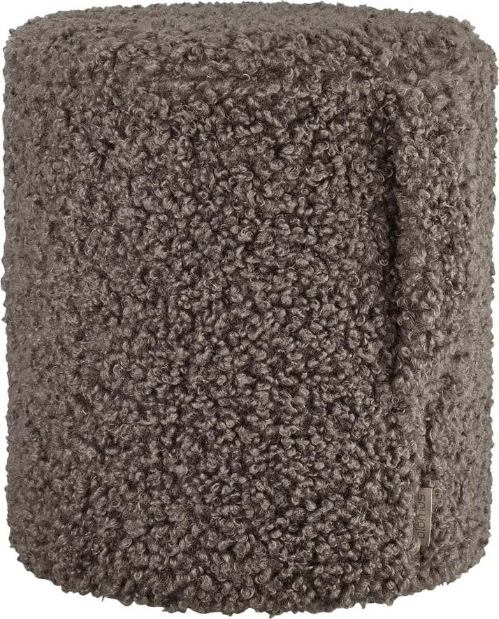 Tmavě hnědý taburet z textilie bouclé Teddy – Blomus Blomus