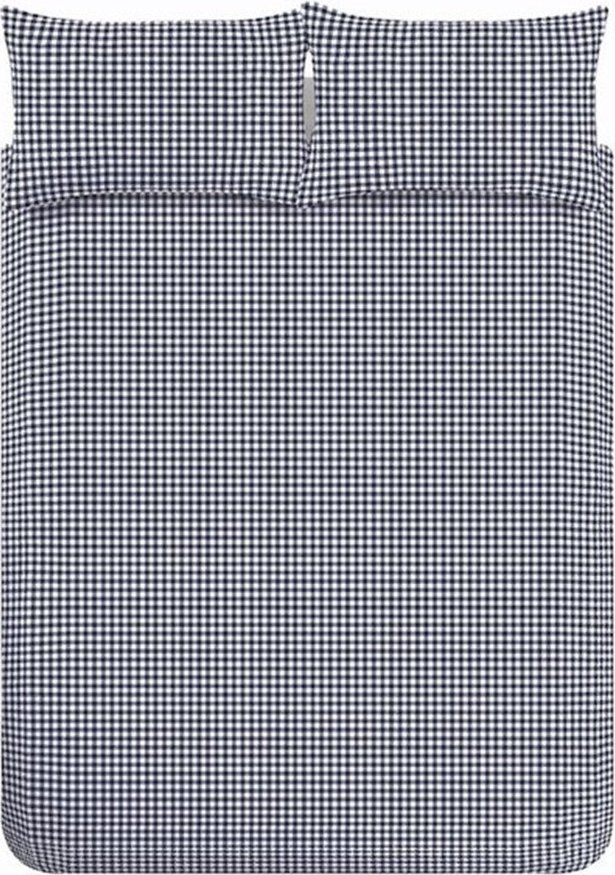 Tmavě modré 3dílné povlečení na dvoulůžko 200x200 cm Bamford Gingham Check – Catherine Lansfield Catherine Lansfield