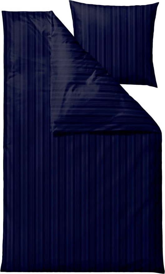 Tmavě modré damaškové povlečení na jednolůžko 140x200 cm Noble – Södahl Södahl