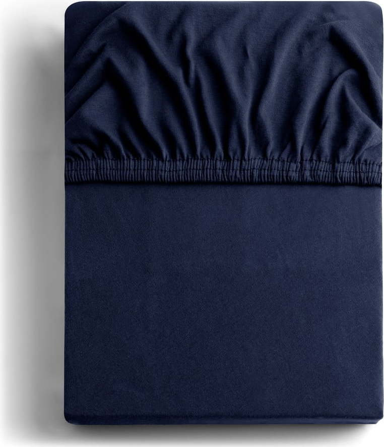 Tmavě modré napínací prostěradlo jersey 200x200 cm Amber – Restilo Restilo
