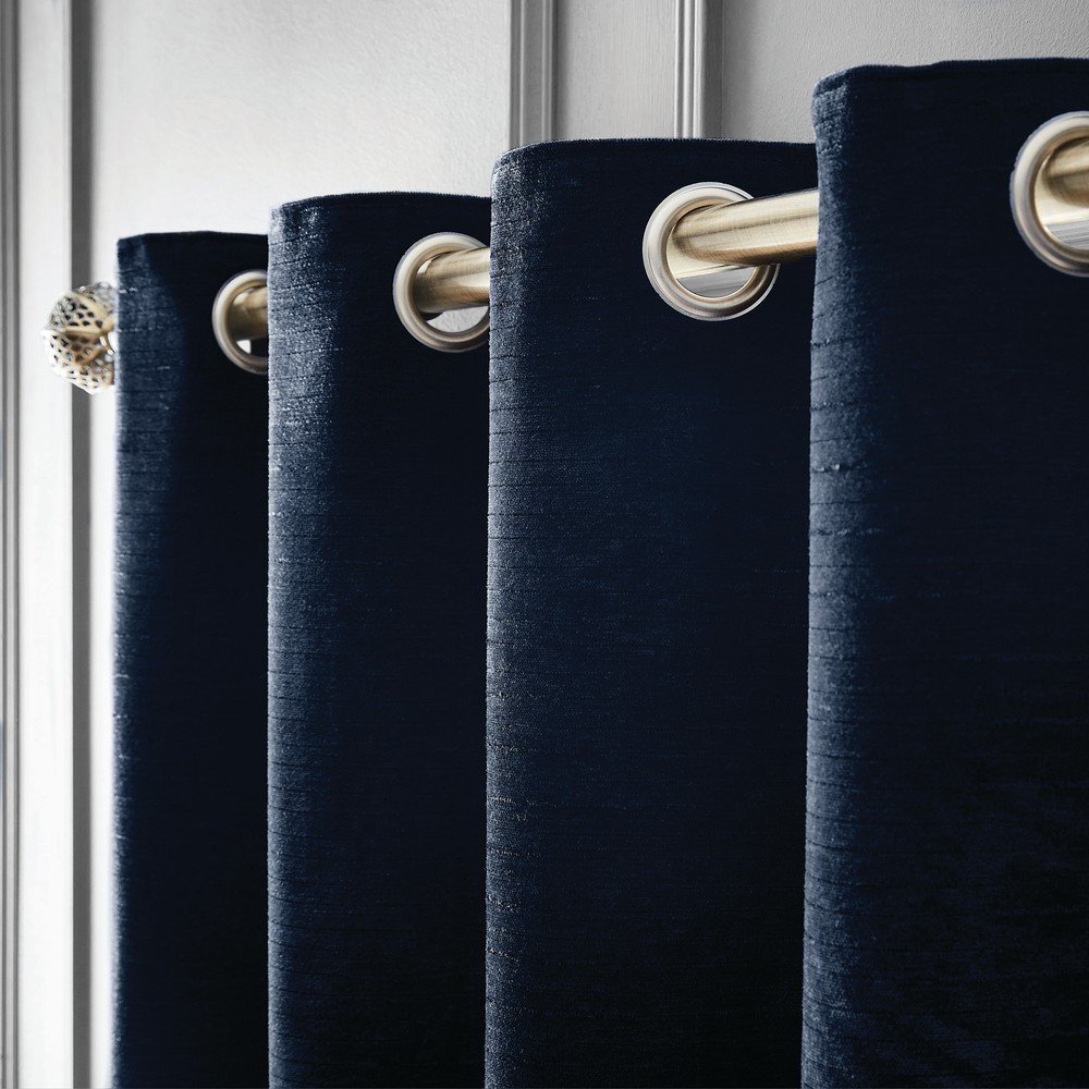 Tmavě modré termo závěsy v sadě 2 ks z žinylky 168x229 cm Selene Luxury Chenille – Hyperion Hyperion