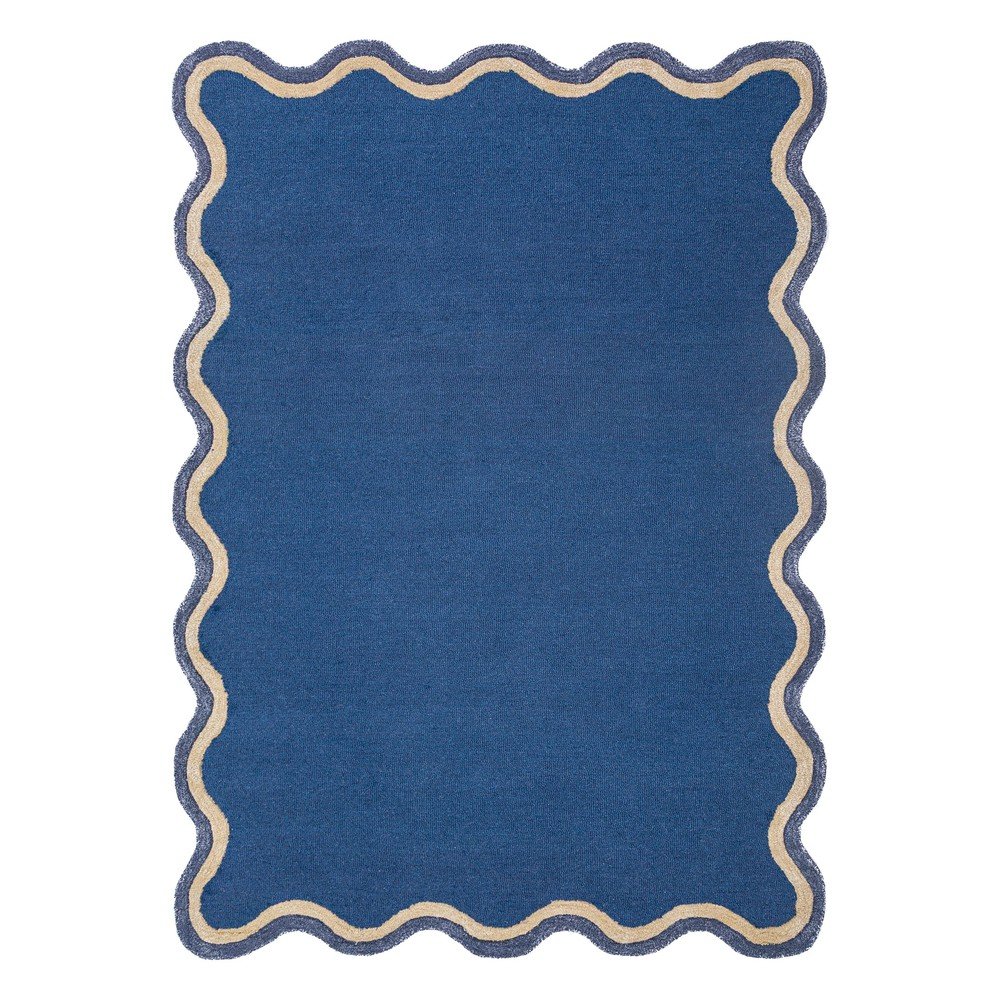 Tmavě modrý ručně tkaný koberec s příměsí vlny 160x230 cm Rivo Wool – Flair Rugs Flair Rugs