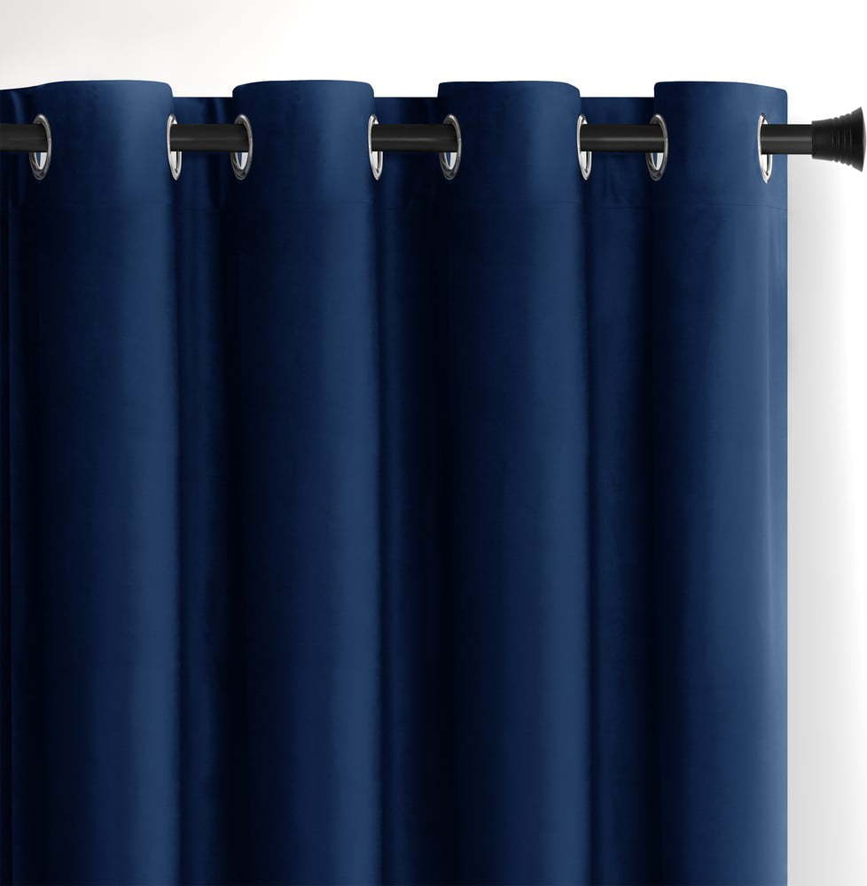 Tmavě modrý sametový dimout závěs 140x270 cm Eyelets – Restilo Restilo