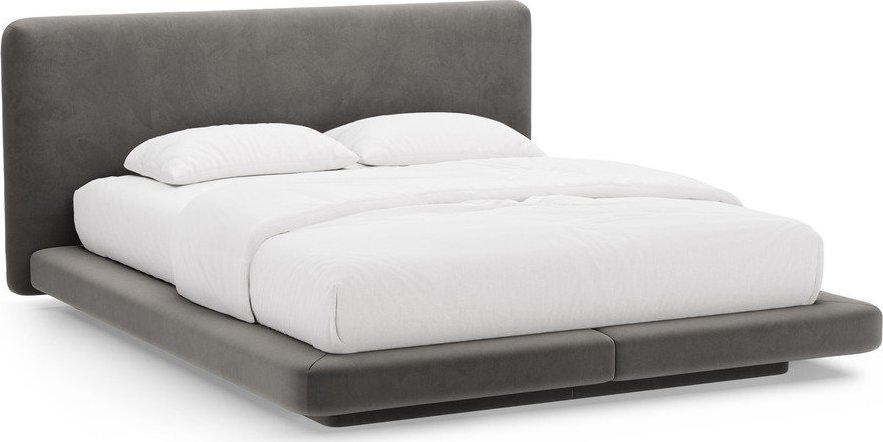 Tmavě šedá čalouněná dvoulůžková postel 160x200 cm Linea – Micadoni Micadoni