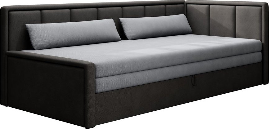 Tmavě šedá žinylková rozkládací/s úložným prostorem pohovka 214 cm Fulgeo – ELTAP ELTAP