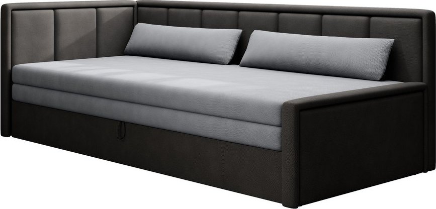 Tmavě šedá žinylková rozkládací/s úložným prostorem pohovka 214 cm Fulgeo – ELTAP ELTAP