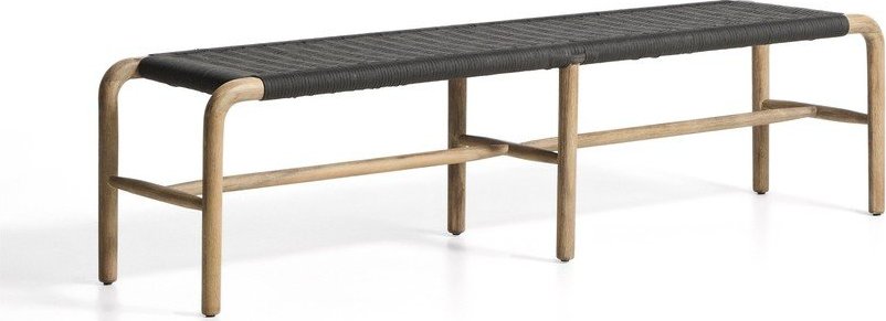 Tmavě šedá/v přírodní barvě dřevěná zahradní lavice Alipa – Kave Home Kave Home