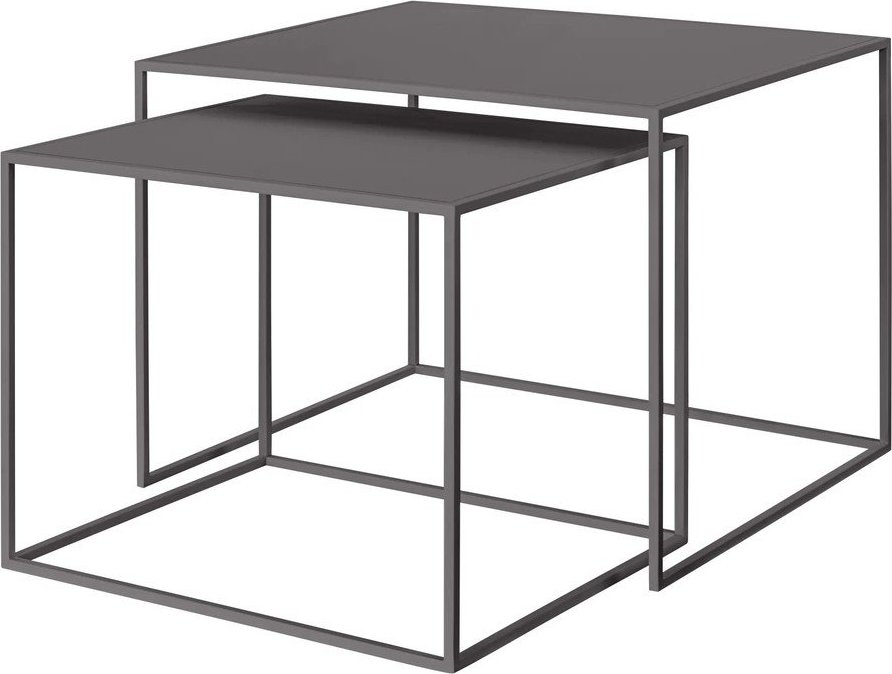 Tmavě šedé kovové konferenční stolky v sadě 2 ks 50x60 cm Fera – Blomus Blomus