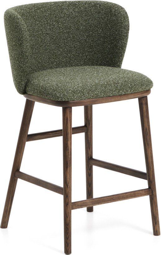 Tmavě zelená čalouněná barová židle (výška sedáku 65 cm) Ciselia – Kave Home Kave Home
