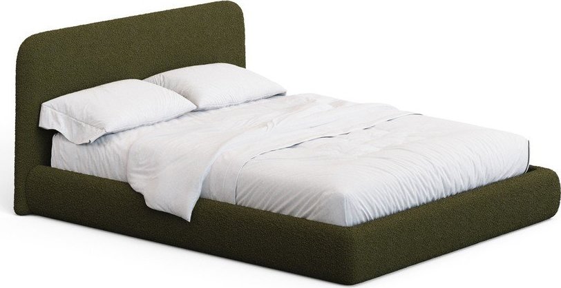 Tmavě zelená čalouněná dvoulůžková postel bez roštu 160x200 cm Martina – Kave Home Kave Home