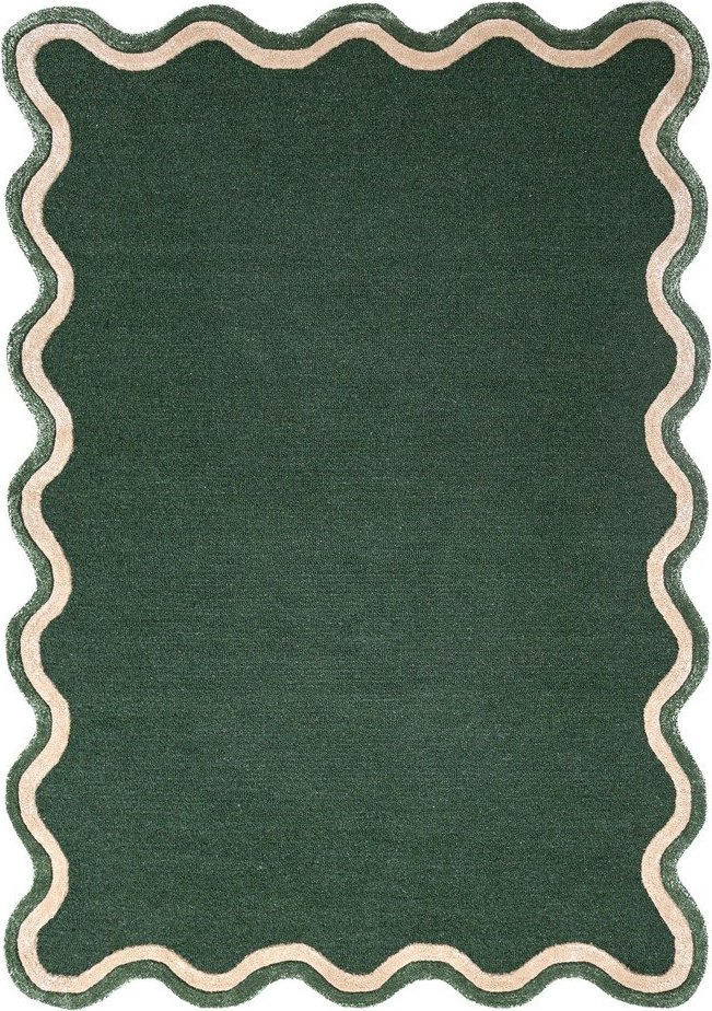Tmavě zelený ručně tkaný koberec s příměsí vlny 200x290 cm Rivo Wool – Flair Rugs Flair Rugs