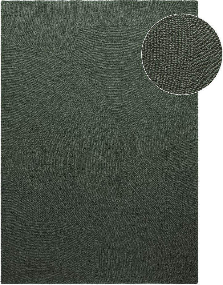 Tmavě zelený ručně tkaný vlněný koberec 120x180 cm Calmio – Hanse Home Hanse Home