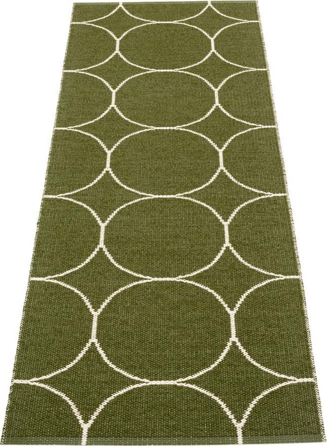 Tmavě zelený vnitřní a venkovní běhoun 70x200 cm Boo Dark Olive – Pappelina Pappelina