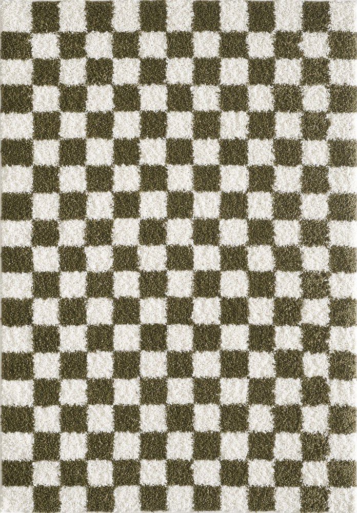 Tmavě zelený/krémový koberec 160x230 cm Grida – ESTE Este