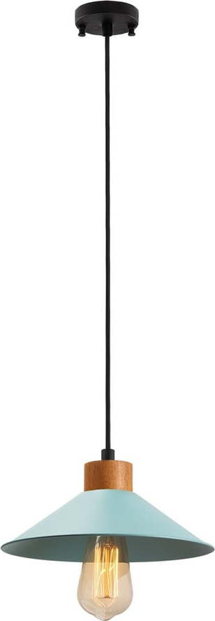 Tyrkysové/v přírodní barvě závěsné svítidlo s kovovým stínidlem ø 24 cm Manavgat – Opviq lights Opviq lights