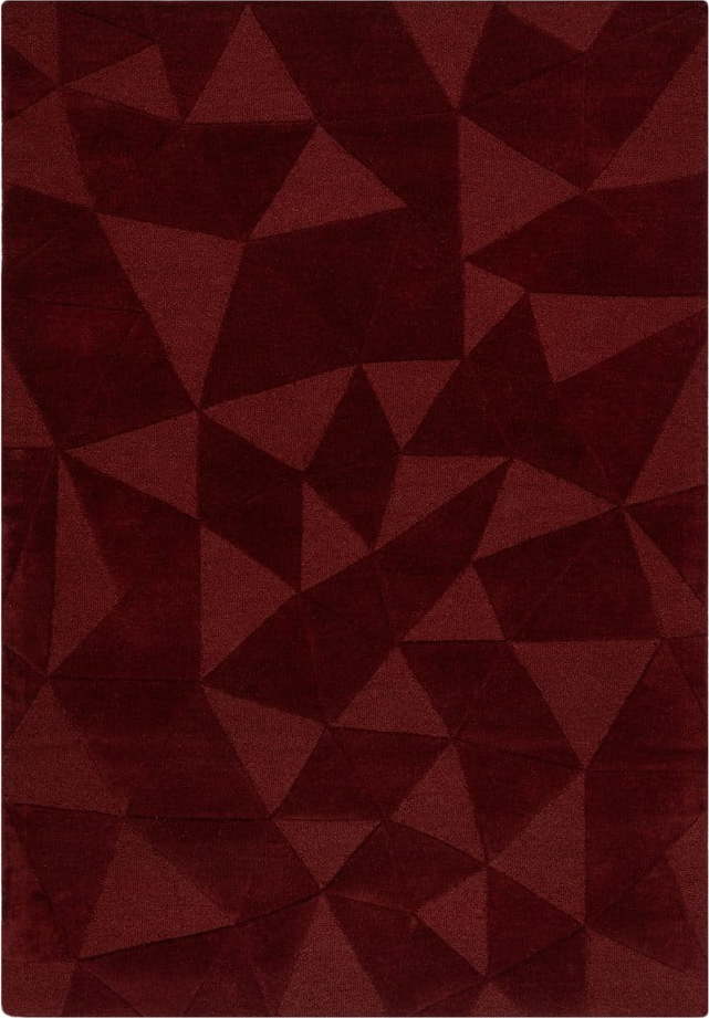 Vínový ručně tkaný vlněný koberec 200x290 cm Shard Red – Flair Rugs Flair Rugs