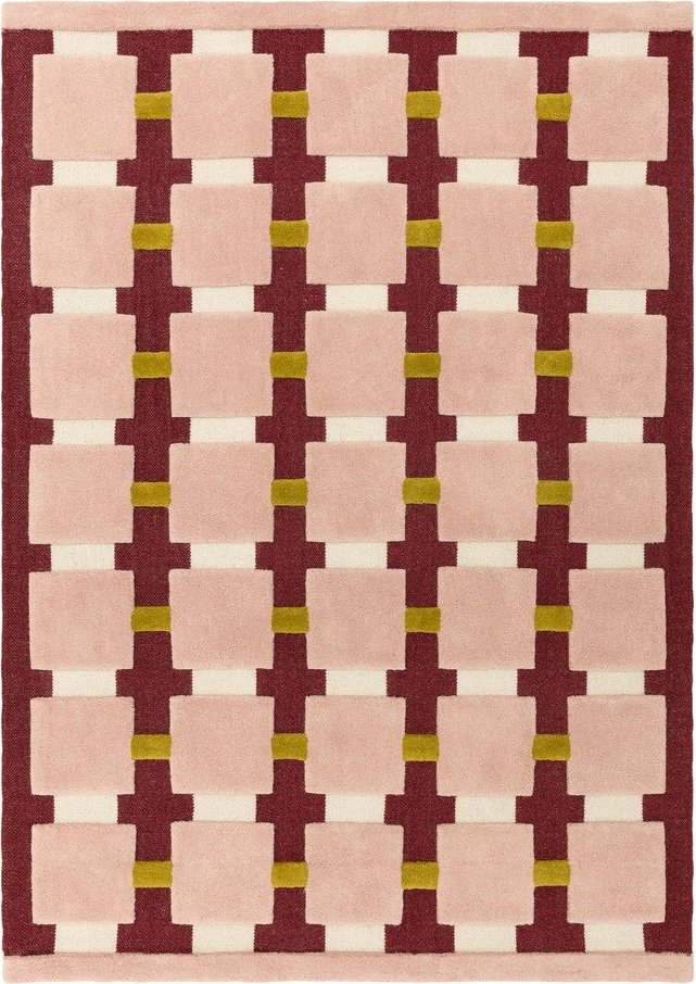 Vínový/růžový ručně tkaný koberec s příměsí vlny 200x290 cm Mallory – MADE Made