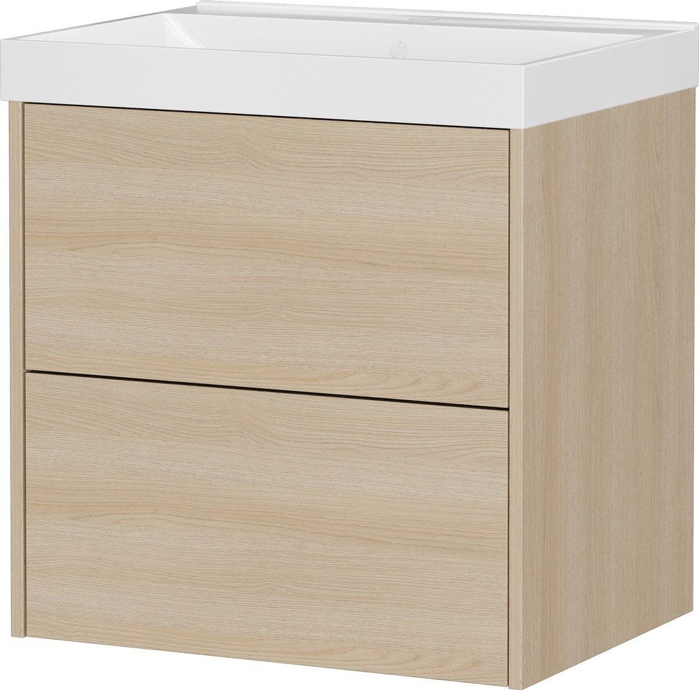 Závěsná skříňka pod umyvadlo v dekoru dubu v přírodní barvě 61x65 cm Bodera – Germania Germania