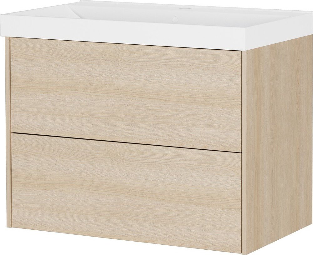 Závěsná skříňka pod umyvadlo v dekoru dubu v přírodní barvě 81x65 cm Bodera – Germania Germania