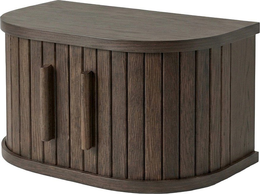 Závěsný/s poličkami noční stolek v dekoru dubu v tmavě přírodní barvě Meta – Unique Furniture Unique Furniture
