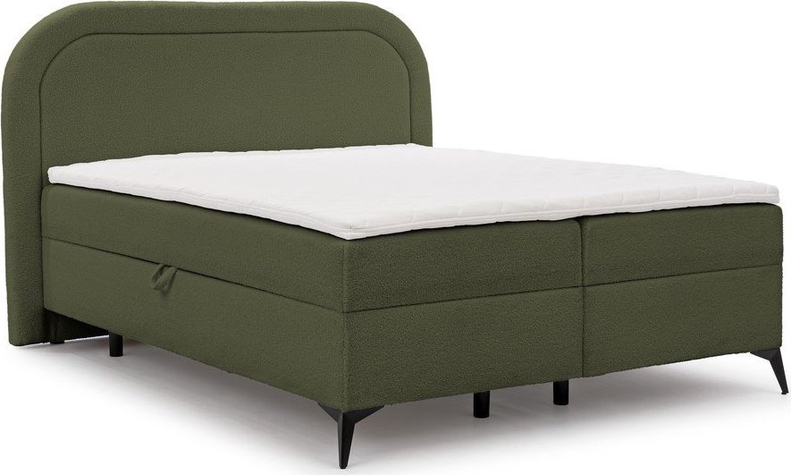 Zelená boxspring postel s úložným prostorem 180x200 cm Ornes – Ropez Ropez