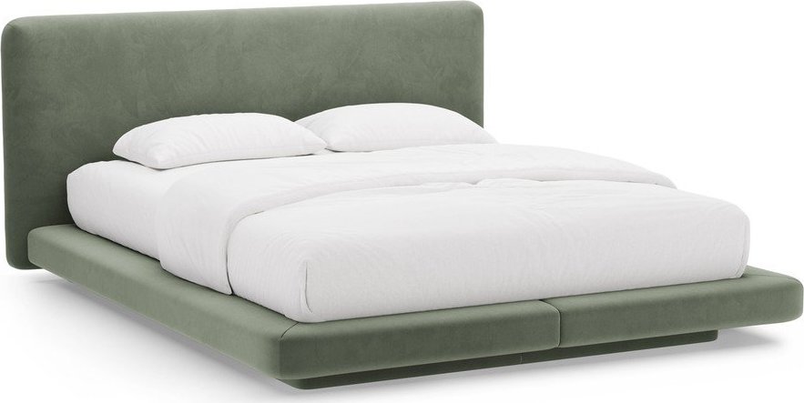 Zelená čalouněná dvoulůžková postel 160x200 cm Linea – Micadoni Micadoni