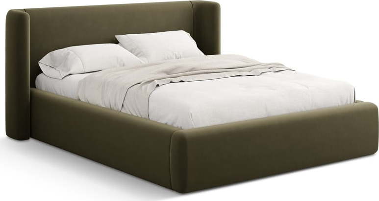 Zelená čalouněná dvoulůžková postel s úložným prostorem s roštem 180x200 cm Jason – Windsor & Co Sofas Windsor & Co Sofas