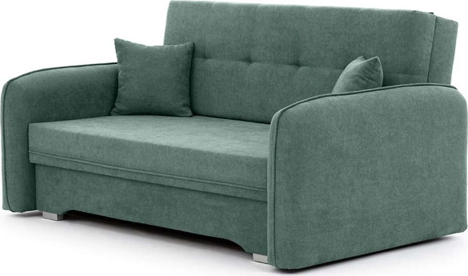 Zelená žinylková rozkládací/s úložným prostorem pohovka 155 cm Laine – ELTAP ELTAP