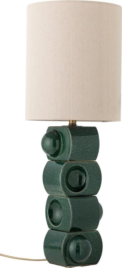 Zelená/krémová keramická stolní lampa s textilním stínidlem (výška 68 cm) Brady – Bloomingville Bloomingville