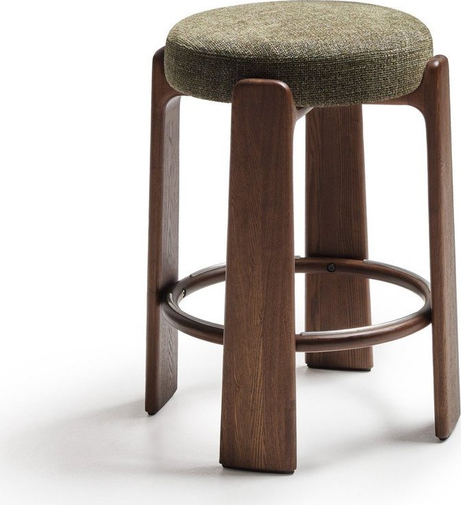 Zelená/v tmavě přírodní barvě barová stolička z jasanového dřeva (výška sedáku 65 cm) Granite – Kave Home Kave Home