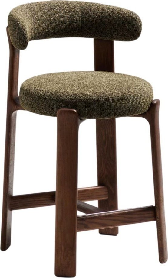 Zelená/v tmavě přírodní barvě barová židle z jasanového dřeva (výška sedáku 65 cm) Granite – Kave Home Kave Home