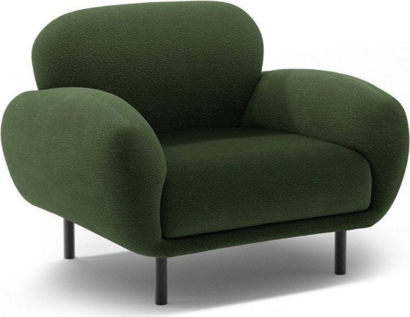 Zelené křeslo z textilie bouclé Poppy – Micadoni Micadoni
